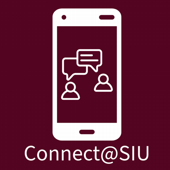 Connect@SIU icon showing a smartphone with two users exchanging chat messages.