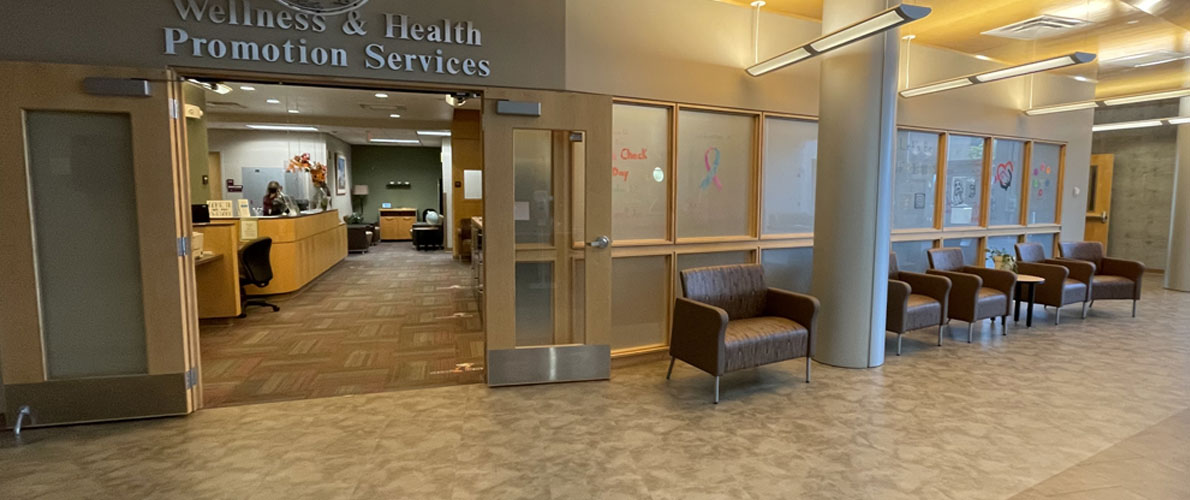 Front entrance of the Wellness and Health Promotion Services office